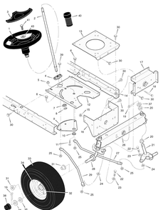 Steering Diagram and Parts List for 405606X50B 2006 Briggs and Stratton Lawn Tractor